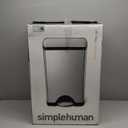 simplehuman 38 Liter / 10 Gallon Rectangular Kitchen Step Trash Can, Brushed Stainless Steel