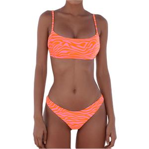 SweatyRocks Women's Leopard Print Bikini Set High Cut Low Rise 2 Piece Swimsuit Swimwear, Medium