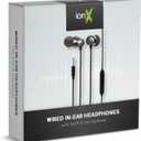 in Ear Wired Earbuds, Wired Headphones with Microphone, 3.5mm Corded Earphones with in Line Volume Controller, Black