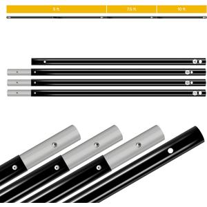 LimoStudio Adjustable 10 ft. Max to 5 ft. Min Length Backdrop Support Stands Crossbar, 4 Section Interlocking Bars, Solid Strong & Tight Structure for No Wobble & Shake, AGG3094