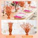 6 Pack Metallic Foil Spary Centerpieces for Tables, Orange Centerpieces for Tables Decorations, Star Brust Table Centerpieces for Birthday Graduation Wedding Baby Shower Party