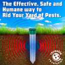 4 Pack Sonic Mole Chaser - Battery Operated Pest Repeller Stake, Scares Away Moles, Voles, Gophers and Rats by Reusable Revolution (Metal & Green)