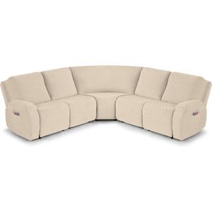 VANSOFY Stretch Reclining Sectional Couch Covers, 5-Pieces, Cream
Extra Large 5 Seat Recliner Cover, Thick Soft Washable Slipcovers, Non-Slip, Sectional Corner Cover for L Shape Sofa