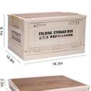 25 Quart Foldable Plastic Storage Bin with Imitation Wooden Lid Foldable and Stackable Storage Box Organizer for Outdoor Camping Home and Office