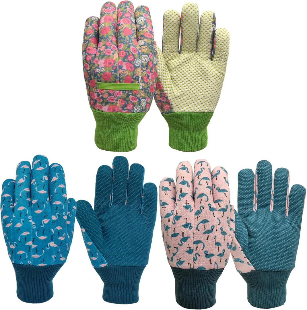 Kids Gardening and Garden Gloves for Toddler,Children's Yard Work Glove,Gift,Cute Pattern,Age3-8 (Large)