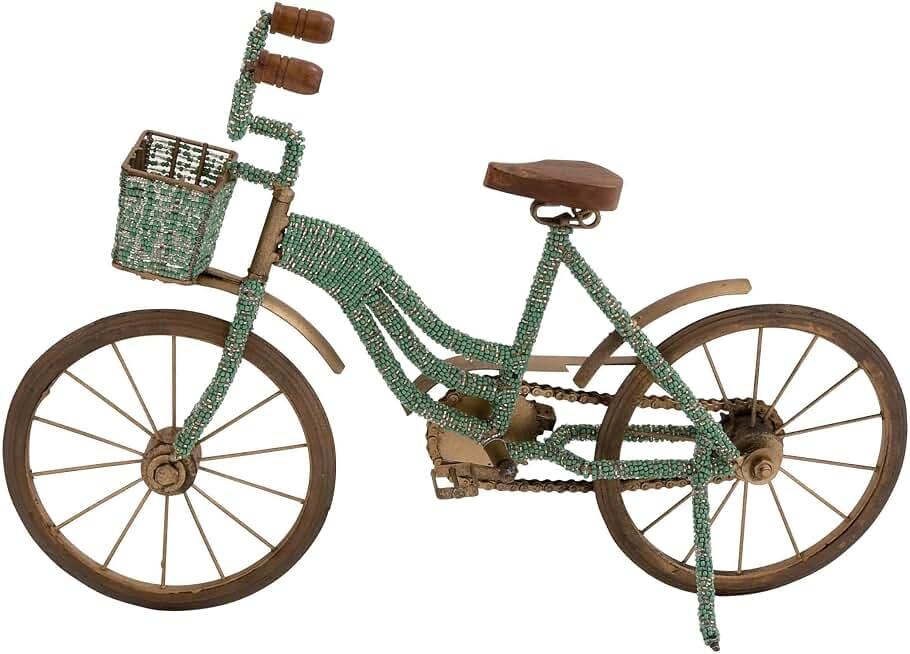Deco 79 Metal Bike Decorative Sculpture Home Decor Statue, Accent Figurine 18" x 4" x 12", Green