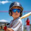 Kids Sunglasses Polarized - UV400 Protection Boys Youth Cycling Goggles Baseball Sunglasses with Glasses Strap