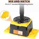 OULEME Trailer Jack Block, 15,000 lbs Leveling Block for RV Camper Travel Trailer 5th Wheel, Fits 8.5” Pad, Tongue Stand/Round Square Scissor Stabilizer Jack and Wheels, 2 Pack