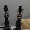 RORIANO 23" Set of 2 Vintage Farmhouse Table Lamp for Living Room Bedroom, Rustic Modern Resin Nightstand Bronze Desk Lamps for Entryway Office, 2 Bulbs Included