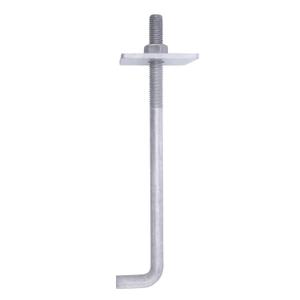 5/8 x 10 Concrete Anchor Bolts (10 Pack) L-Shaped with Large Square Plate Washers, Hot-Dip Galvanized