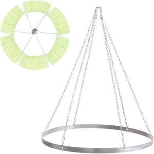 24 Inch Ceiling Drapes Hanging kitSilver Metal Ceiling Drapes Hoop Ring Kit - Heavy Duty Hanging Hardware for Wedding Decor, Party, Canopy - Easy No-Drill Installation, Reusable