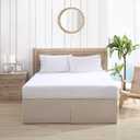 Tommy Bahama - King Size Bedskirt, Soft & Smooth 100% Cotton Sateen Tailored Bedding, Lightweight Bedding with 15" Drop (Medium Beige)