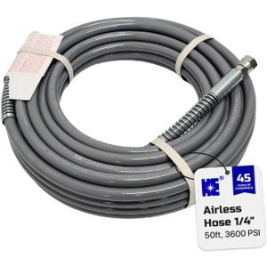 Cosmostar 1/4" x 50 feet Airless Sprayer Hose - 3600 PSI Max Pressure, Durable & Universal Fit Whip Hose