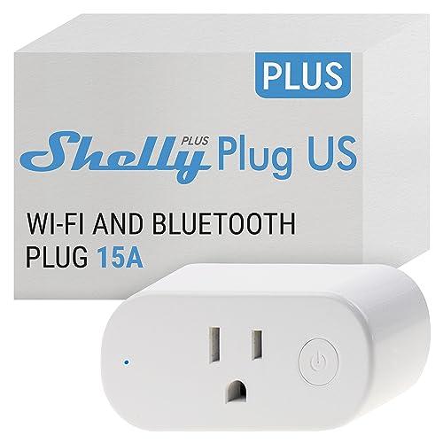 Shelly Smart Plug, Smart Home WiFi and Bluetooth Outlet with Power Metering, Works with Google Home, Alexa, Home Assistant, Smart Socket, No Hub, Easy Setup, Remote Control, Plus Plug US