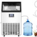 VEVOR 150lb/24h Commercial Ice Maker with 2 Water Inlets 45 Ice Cubes in 15 Minutes 33lb Capacity for Bar Office Restaurant with LED Digital Display and Self-Cleaning