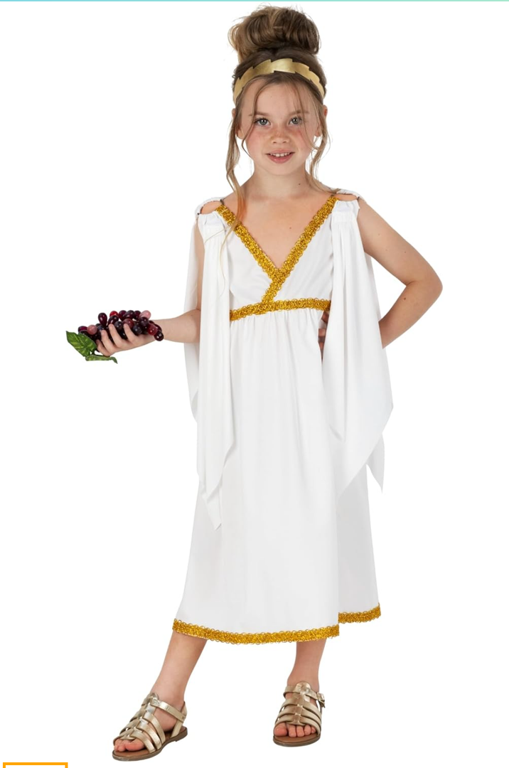 fun shack Kids Greek Goddess Costume Girls, Toga Costume Kids, Athena Costume Greek Costume Girls, Girls Goddess Costume, M