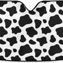 Black and White Cow Print Shade Windshield Sun Shade,Foldable Car Sun Shade for Front Windshield Sunshades Protector Blocks UV Rays Sun Visor Protect and Cool Your Vehicle Interior