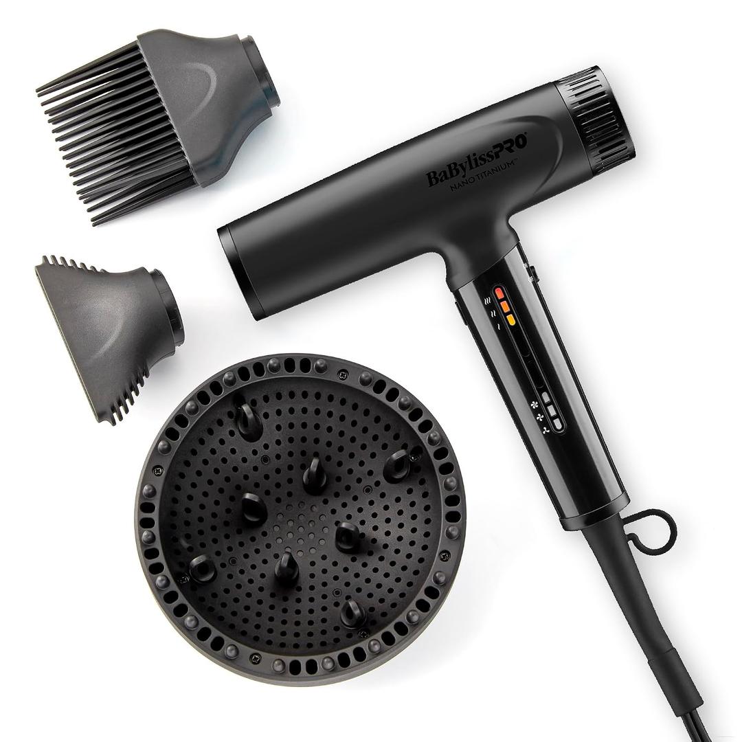BaBylissPRO Nano Titanium Professional Nano Light Ionic Dual-Voltage Lightweight Hair Dryer