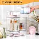LALOBLUE Set of 5 Stackable Storage Drawers, Clear Acrylic Organizer Bins for Beauty Supplies, Perfect for Makeup Vanity, Undersink, Kitchen, Cabinet,Pantry Organization and Storage