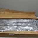 Finnhomy Entryway Shoe Rack with Cushioned Seat, Shoe Bench for Entry, 2 Shelves Storage Bench w/Faux Leather Top Bed Bench, Black