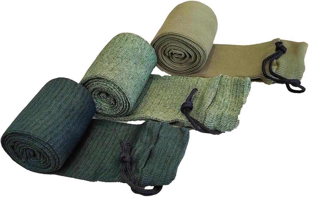 Thick Elastic Gun Socks with Scopes, Wide Covers for Shotguns, Rifles & Shotguns, 52"x4" Silicone Treated and Rust Proof (Green&GrassGn&DarkGn)
