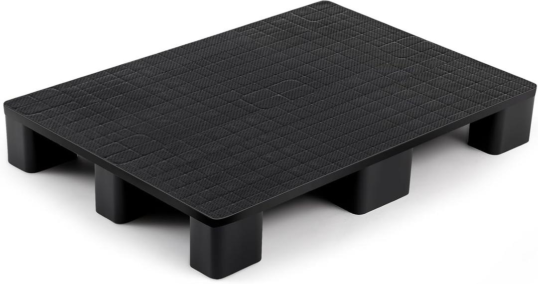 Vercraft 1 Pcs Plastic Pallet for Basement Storage Easy Stack Lightweight Floor Pallet Display Flooring Room Supermarket Christmas, Support up to 2000 Lbs (31.5'' L X 24'' W X 4.7'' H,Black)