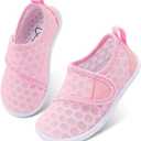 LeIsfIt Toddler Water Shoes Boys Girls Barefoot Aqua Socks Kids Breathable Quick-Dry Swim Shoes for Beach Pool Surf Pink, 7 Toddler
