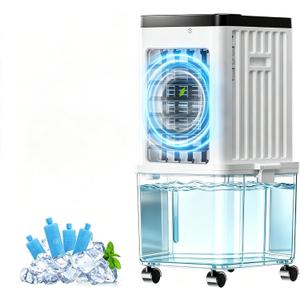 Portable Air Conditioners, 3-in-1 Portable AC Unit with Removable 2.6 Gal Water Tank, Dehumidifier & Fan,Evaporative Air Cooler Windowless with 3 Wind Speeds Swamp Cooler for Bedroom Office Garage