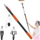 AgiiMan Reach to 26FT Light Bulb Changer for High Ceilings with 5-20FT Telescopic Extension Pole, Light Bulb Changing Pole Extension with Large & Small Baskets and Suction Cup