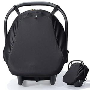 Orzbow Universal Baby Car Seat Sun Shade, Infant Car Seat Sun and Sleep Shade Cover with Storage Bag, Breathable and Blocks UP to 99% of The Sun's Rays(UPF 50+), Protects Babies from Sun's Rays(Black)