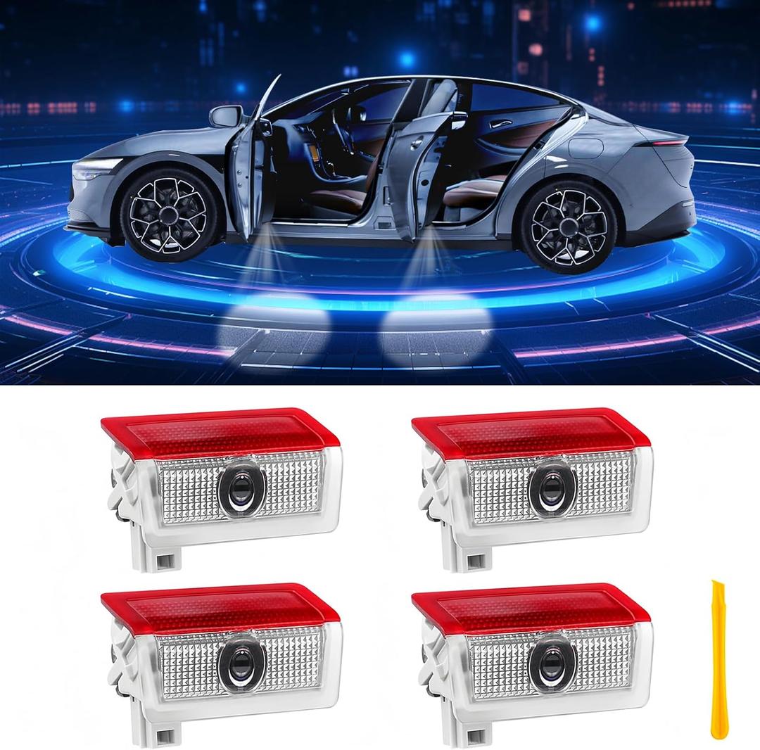 Car Door Lights Logo Projector Puddle Lights Compatible with A B C E M GL GLA GLC GLE Class Accessories, No Fade 4K-HD Car Welcome Lights(2 Pack)