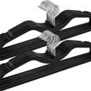 Plastic Hangers 20 Pack Ultra-Thin Space-Saving ABS 360 Swivel Hook Ideal for Closet Organization Fits Coats Shirts Dresses & More (20, Black), medium size