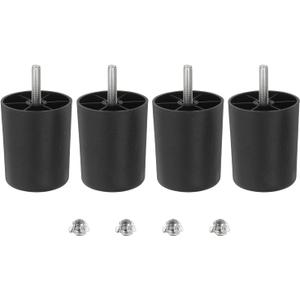 uxcell 2.6 inch Plastic Furniture Legs, Set of 4 Round Tapered Table Sofa Cabinet Bed Legs, Replacement Furniture Couch Feet with M8 Hanger Bolts