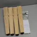 16" H 2.75" W Square Unfinished Oak Furniture Legs - Heavy Duty Mid Century Tall Wooden Legs Set of 4 for Tables, Bench, Ottomans - with Installation Hardware (Natural) (Plain Wood Color)