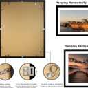 22x28 Picture Frame Set of 2, 22 x 28 Wood Poster Frames with Mat for 18x24, Wooden Photo Frames with Tempered Glass Cover for Wall Display,Black, 22x28-2Pack