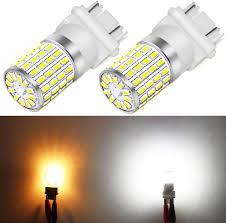 Non Polarity 3157 LED Bulb, Super Bright 3057 LED Bulbs White,12V Bulbs 3156 4157 Replacement Standard Socket for Tail Rear Brake Light, DRL, Backup Reverse Lights 10 Pack