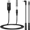 Pack of 2 Xislet 3 in 1 Radar Detector Power Cord, 3.4ft USB to DC Step Up Converter Cable Power with RJ11 Connector Plug Cable/DC Jack 3.5mm / Angle Adapter Fits for Escort Valentine One Beltronics Cobra