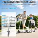Scooters for Kids 8-12, Teens & Adults - Lightweight, Foldable, 8-Inch Big Wheels, Hand Brake & Bell, 4 Adjustable Height Levels, 240 lbs Max Load, Perfect for School, Campus and Park Rides