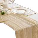 20 Pack Beige Cheesecloth Table Runner 10FT Boho Gauze Fabric Cheese Cloth Table Runners for Wedding ,Party,Baby Shower, Bridal Party, Rustic Farmhouse and Table Decorations