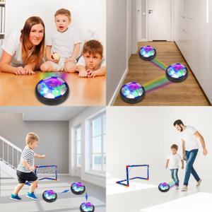 LED Hover Soccer Ball Set with 2 Goals & Pump Indoor Football Game for Kids Perfect 3, 4, 5, 6, 7, 8 Year Old Boy Birthday Gift (Blue)