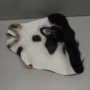 CreepyParty Cow Mask - Animal Halloween Costume for Parties, Cosplay, Photo Booth Props, and Pranks - Funny Gag Gift for Adults