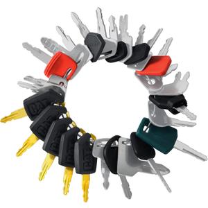YASASHII 26 Heavy Equipment Keys Set Fits CAT, Case, JD, Komatsu, Kubota, Yanmar, Daewoo, Hyster, Takeuchi