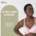 Bali Women's Seamless Underwire Bra, One Smooth U Smoothing Underwire Bras for Women, Convertible Straps, Ultra Light (Pink, L)