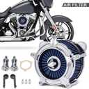Air Cleaner Motorcycle Air Filter Intake System Kit Fit for Harley Davidson Touring Models 2008-2016 (Chromed Silver)