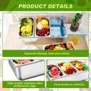 Tessco for you Ice Food Spice Serving Display Countertop Chilled Condiment Container Set with Lid, Stainless Steel Salad Caddy for Buffet Restaurant Kitchen Party(3 Compartments)