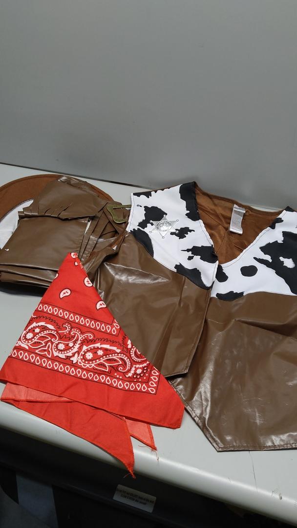 Kids Western Rodeo Cowboy or Cowgirl Classic Costume Set - Vest, Brown Hat, Bandanna (Choose Color and Size)