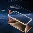 2 x Mkeke 3 Pack Screen Protector for iPhone 15 Pro Max 6.7", [9H+ Tempered Glass] [Easy Installation Frame] [Military-Grade Drop Protection] HD Clear, Anti-Scratch, Bubble Free