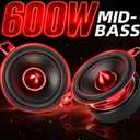 3.5 Inch Car Speakers 600W Woofer Red Aluminum Bullet 4 Ohm Midrange Audio