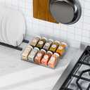 Yieach 8 Pack Adjustable Narrow Spice Rack for Drawer - Expandable From 9" to 17.7" - Acrylic Drawer Seasoning Organizer,Tiered Clear Spice Tray for Spices,Condiment, Nail Polish and Jar Organization