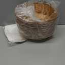 Yimerlen 12 Pcs Oval Small Plastic Bread Basket, Wicker Basket for Serving 2.36x9x6.4 Inch Woven Food Storage Basket, Fruit Basket, Gift Basket (Comes with Food Blotting Sheets) Brown